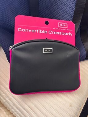 SJP by Sarah Jessica Parker Black Pouch with Hot Pink Trim RFID pocket